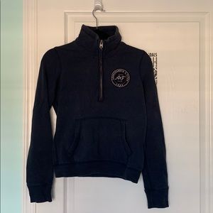 Navy Blue Abercrombie & Fitch Fleece Quarter-Zip